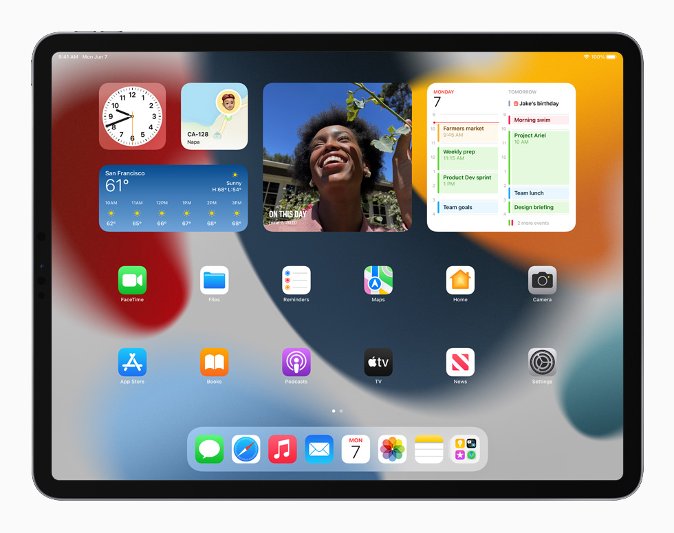 apps nas páginas da tela de Início no iPad