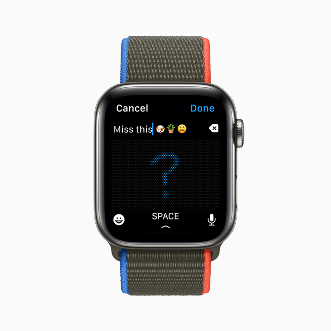 Os usuários do Apple Watch agora podem combinar recursos como Escrever à mão, ditado e emojis dentro de uma mesma mensagem.